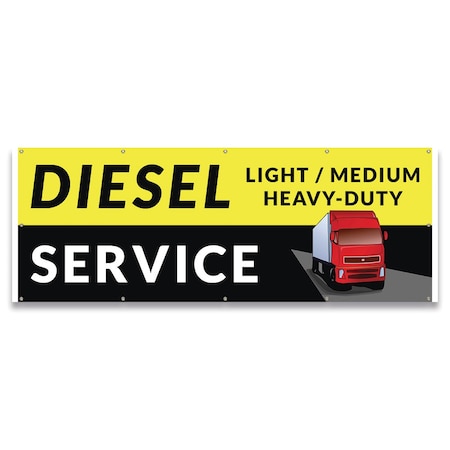 Signmission Diesel Service Light Medium Heavy-Duty Banner Concession Stand Food Truck Single Sided B-120-30043